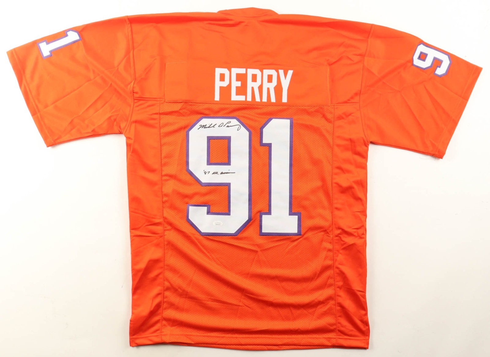 Michael Dean Perry Signed Clemson Tigers Jersey (JSA COA) 1988 Browns 2nd Rnd Pk