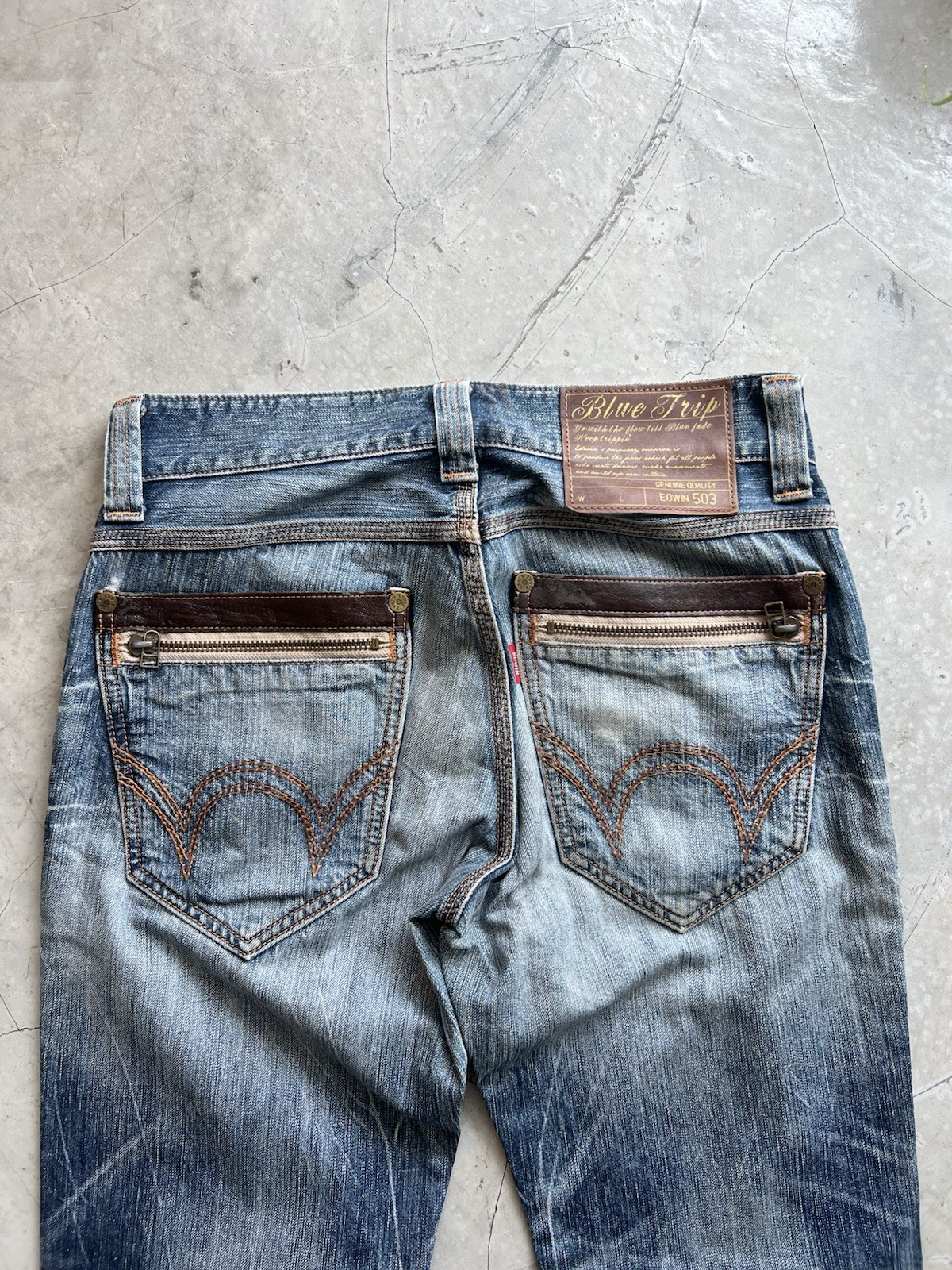 Vintage 90s Edwin Blue Trip W30 Actual 30x32 Vintage 90s Edwin Blue Trip W30 Actual 30x32