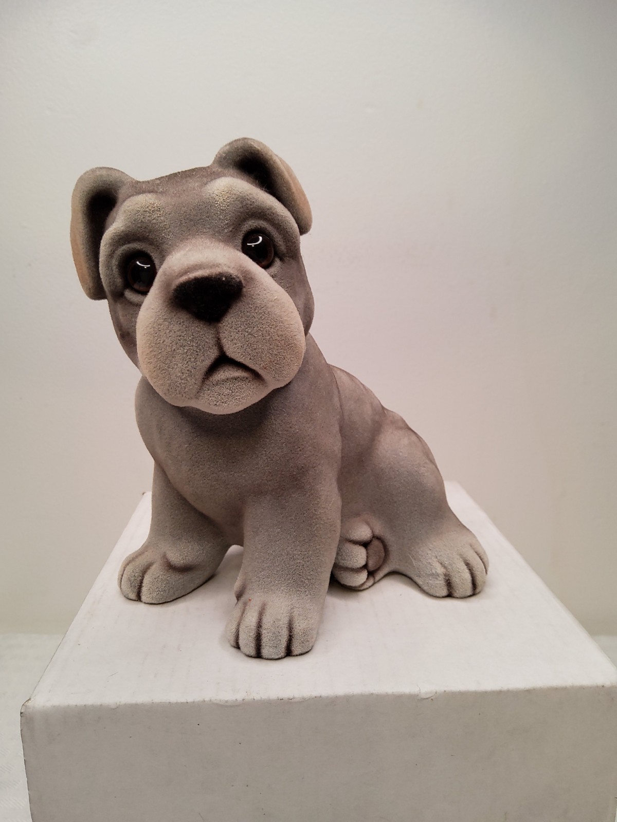 Gray Flocked English Bulldog By George Good 5.5 In Tall Good Condition (155)
