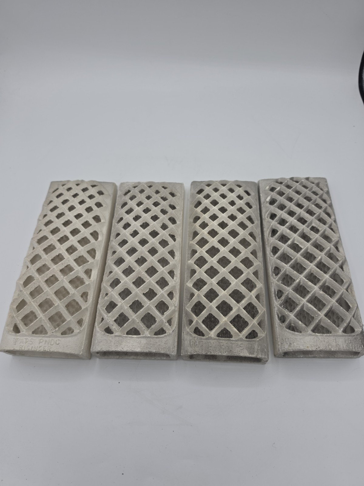 Lot of 4 Vintage Radiant Ceramic Heater Grates Insert Bricks 8” X 3” 