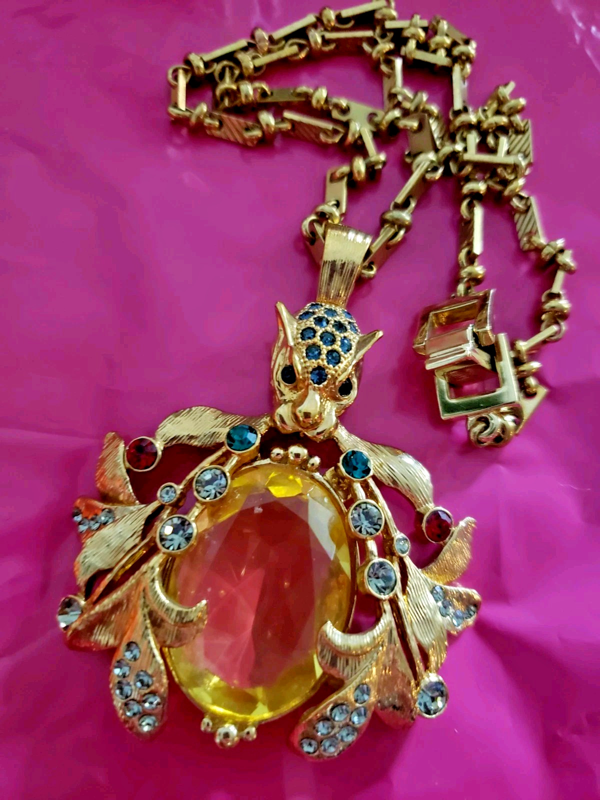 Mawi London Yellow Jelly Belly Lrg Panther PendantNecklace Ornate Detail REDUCED Mawi London Yellow Jelly Belly Lrg Panther PendantNecklace Ornate Detail REDUCED