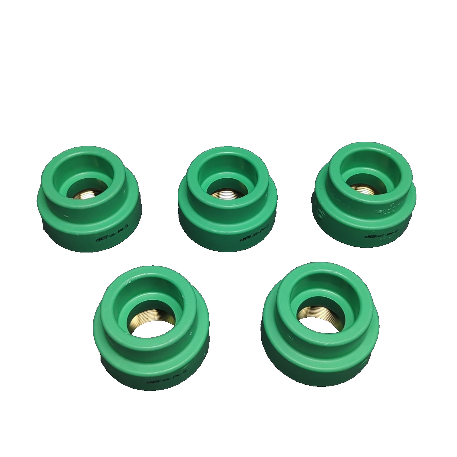 5x  AQUATHERM Green Pipe Fittings 1-1/2 X 1-1/2 FPT Green Hex Transition Adapter