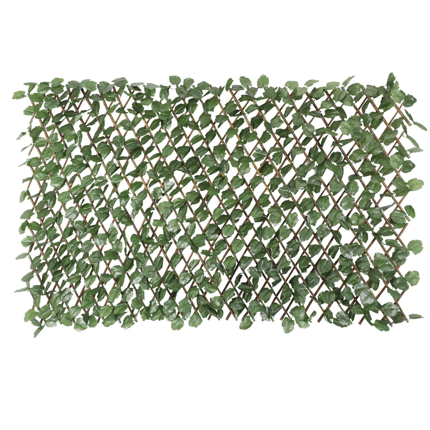 E&K Sunrise 1 PC Faux Leaves Expandable Fence Privacy Screen Artificial Green...