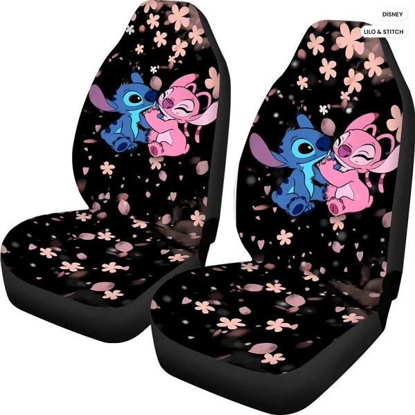 Cute Cartoon Stitch And Angel Pattern Car Seat Covers (set of 2) R27726
