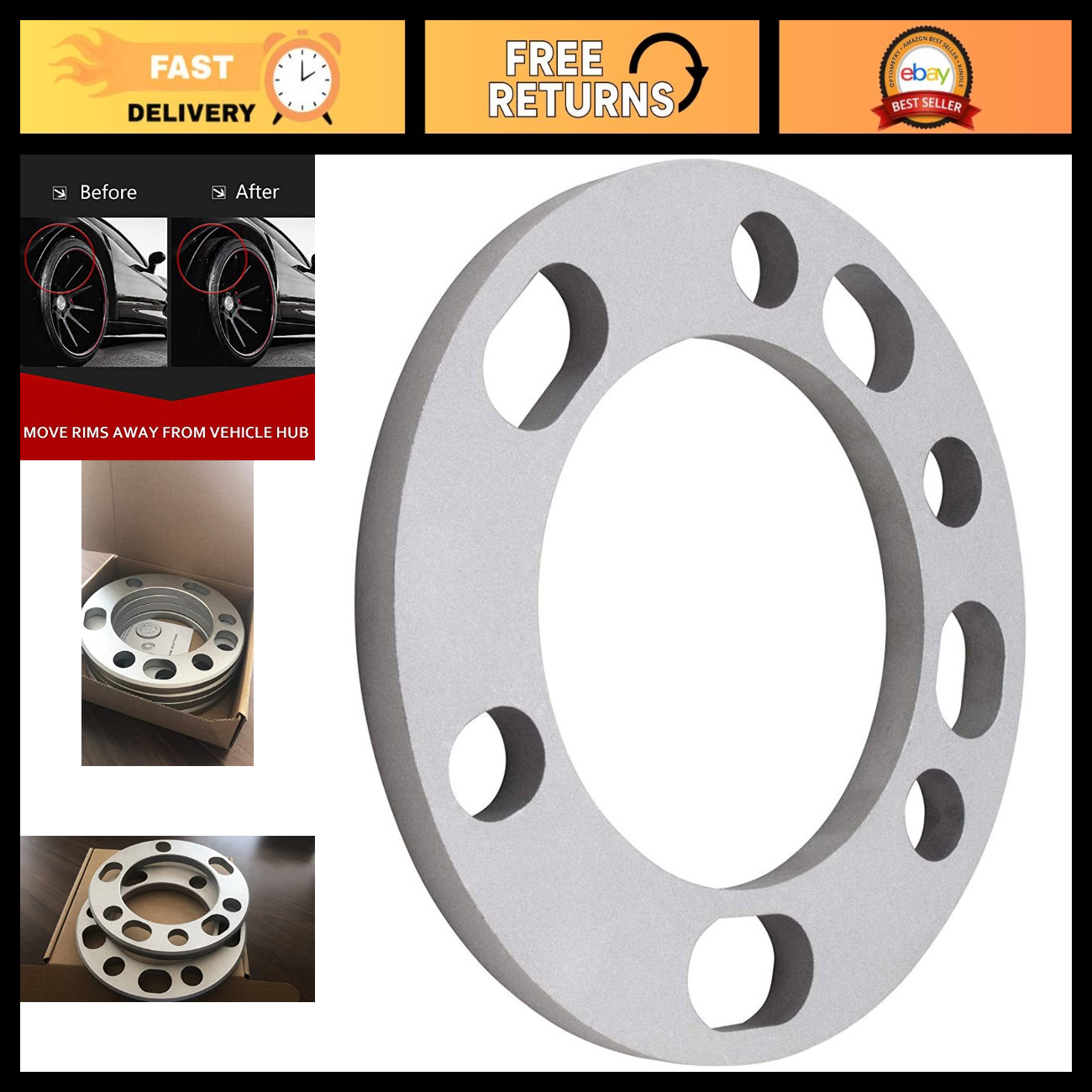 4pc Universal Wheel Spacers 12mm 1/2\