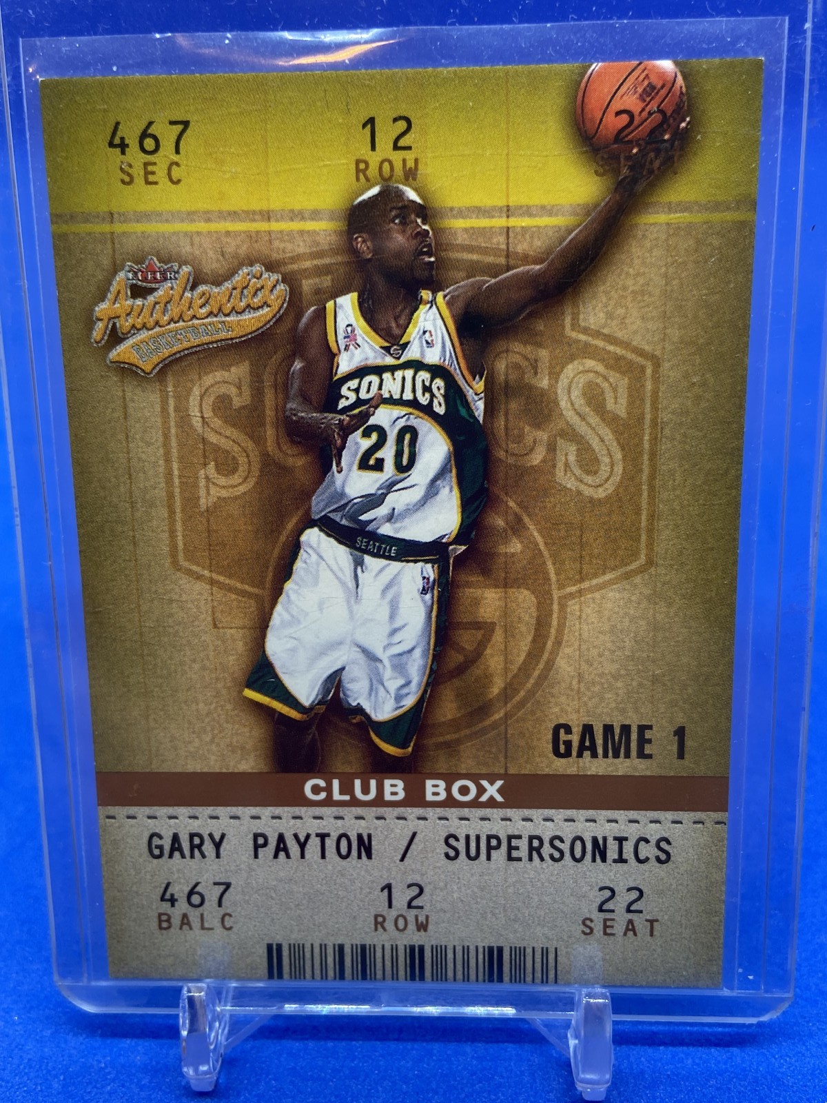 2002-03 Fleer Authentix #10 Gary Payton Club Box #/100 Sonics 2002-03 Fleer Authentix #10 Gary Payton Club Box #/100 Sonics