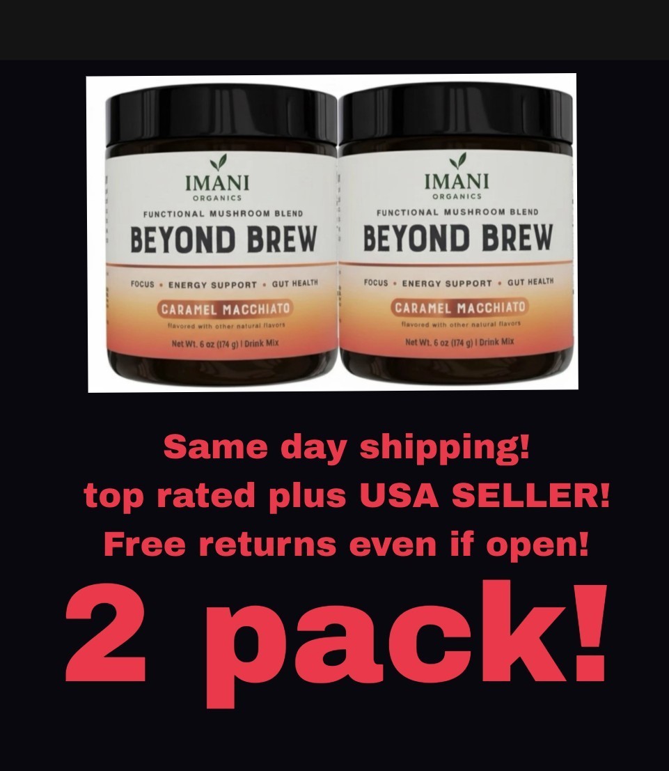 2-PACK CARAMEL Beyond Brew Mushroom Coffee 7-in-1 Cacao Energy/focus/Gut &Mental
