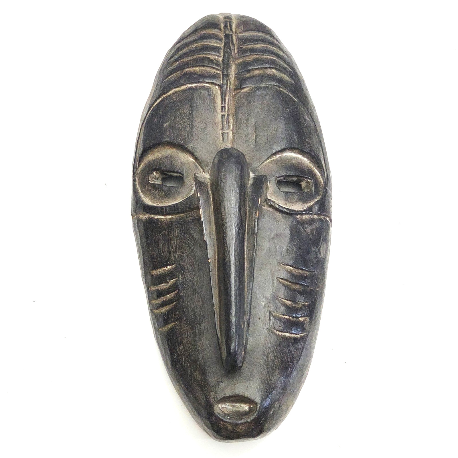 Vintage Hand Carved Wood Mask Long Nose Primitive Folk Art Tribal Wall Decor 17\
