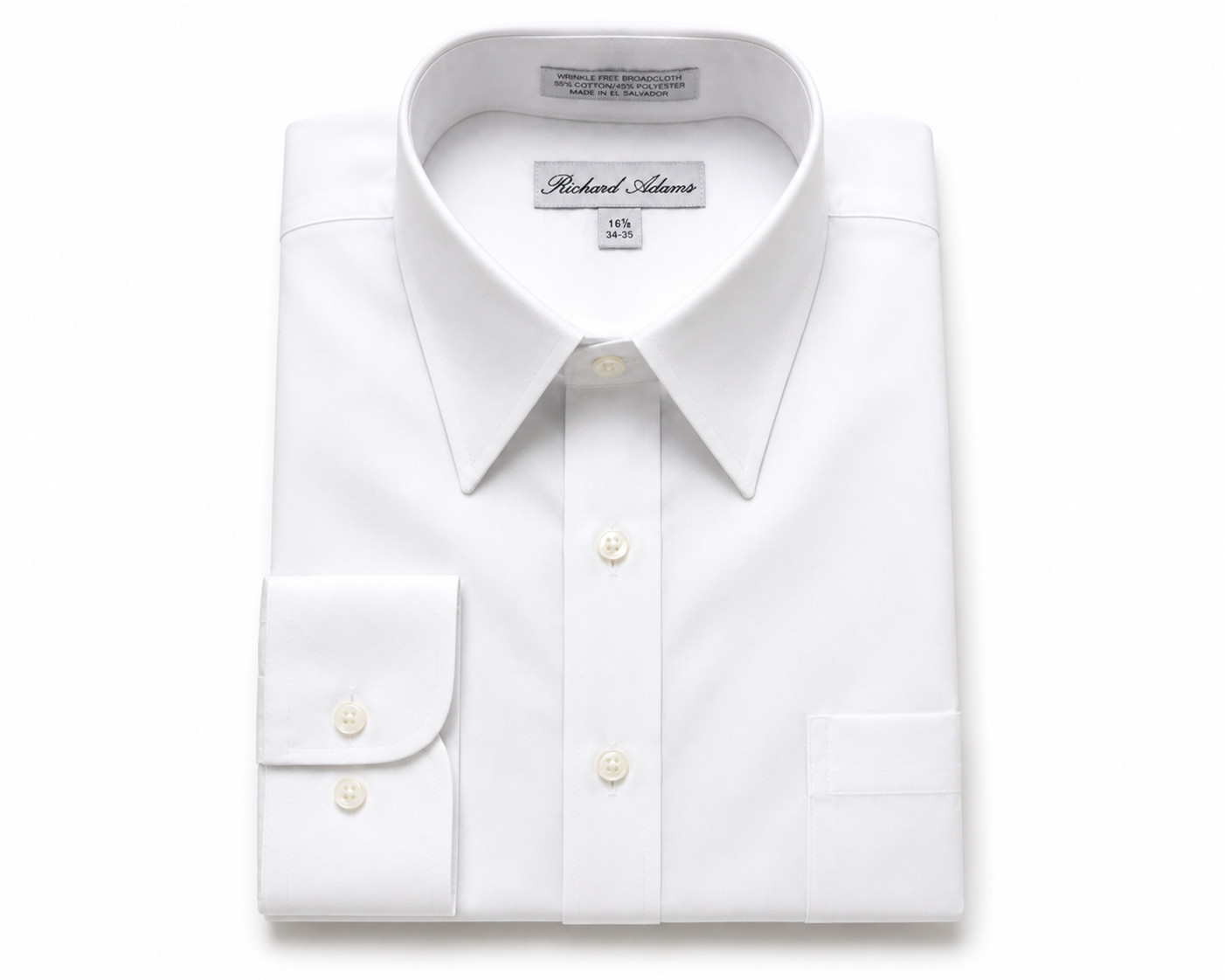 Richard Adams Men\'s Dress Shirt | 16.5 34/35 | White | Self Tucking | Regular
