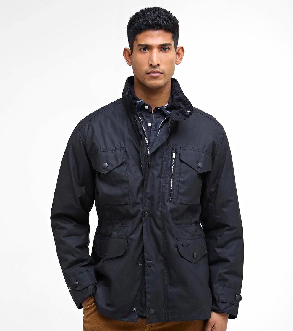 BNWT Men’s Barbour Sapper Field Waxed Black Jacket (Large)