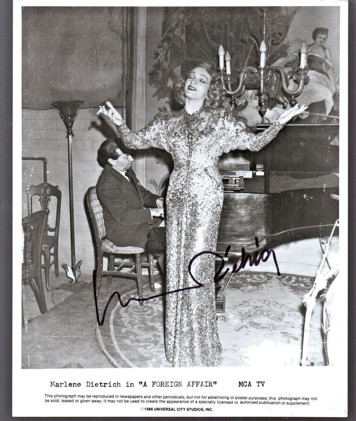 MARLENE DIETRICH A Foreign Affair MOROCCO TOUCH OF EVIL 1986 AUTOGRAPH 8 x 10
