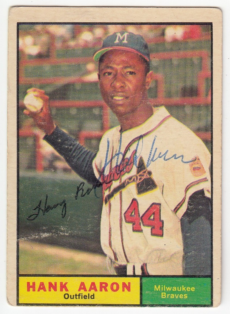 1961 Topps SIGNED AUTOGRAPHED Hank Aaron Braves # 415 Read Description 1961 Topps SIGNED AUTOGRAPHED Hank Aaron Braves # 415 Read Description