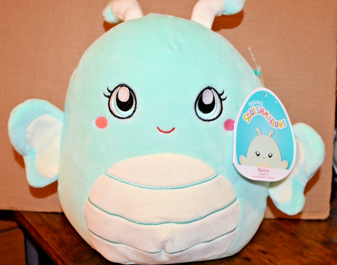 Squishmallow Butterfly Reina 2022 Kellytoy 8” Teal with Anime Eyes