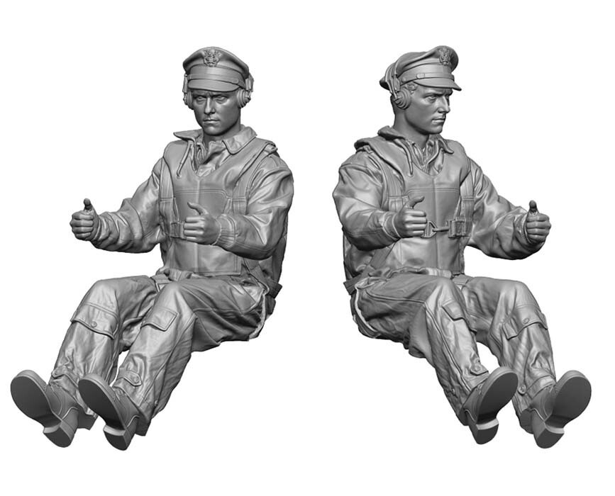 1/48 Legend Production WW2 US Bomber Pilot & Copilot Set #LF4810