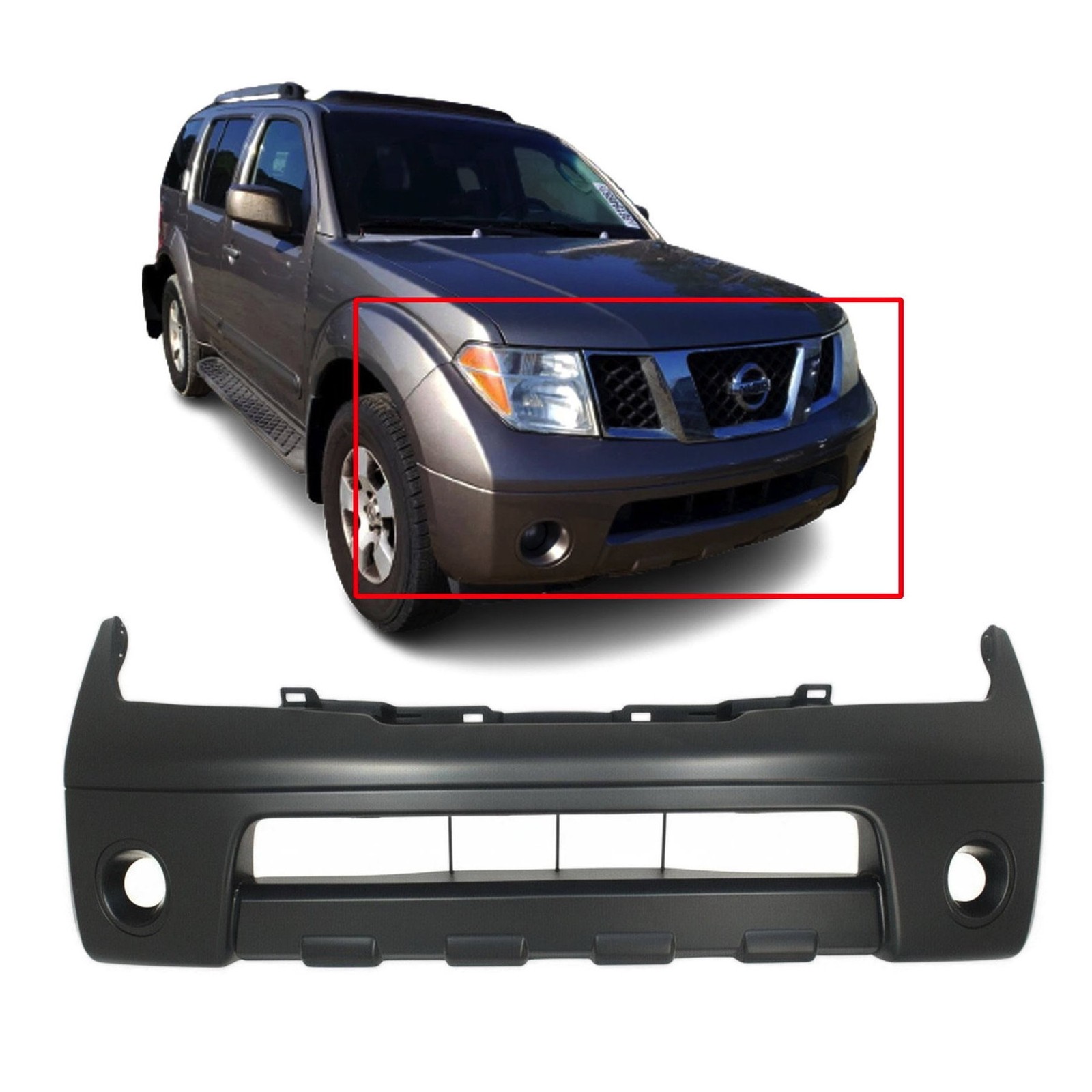2005-2007 Nissan Pathfinder Primed Front Bumper Cover NI1000238 62022EA540