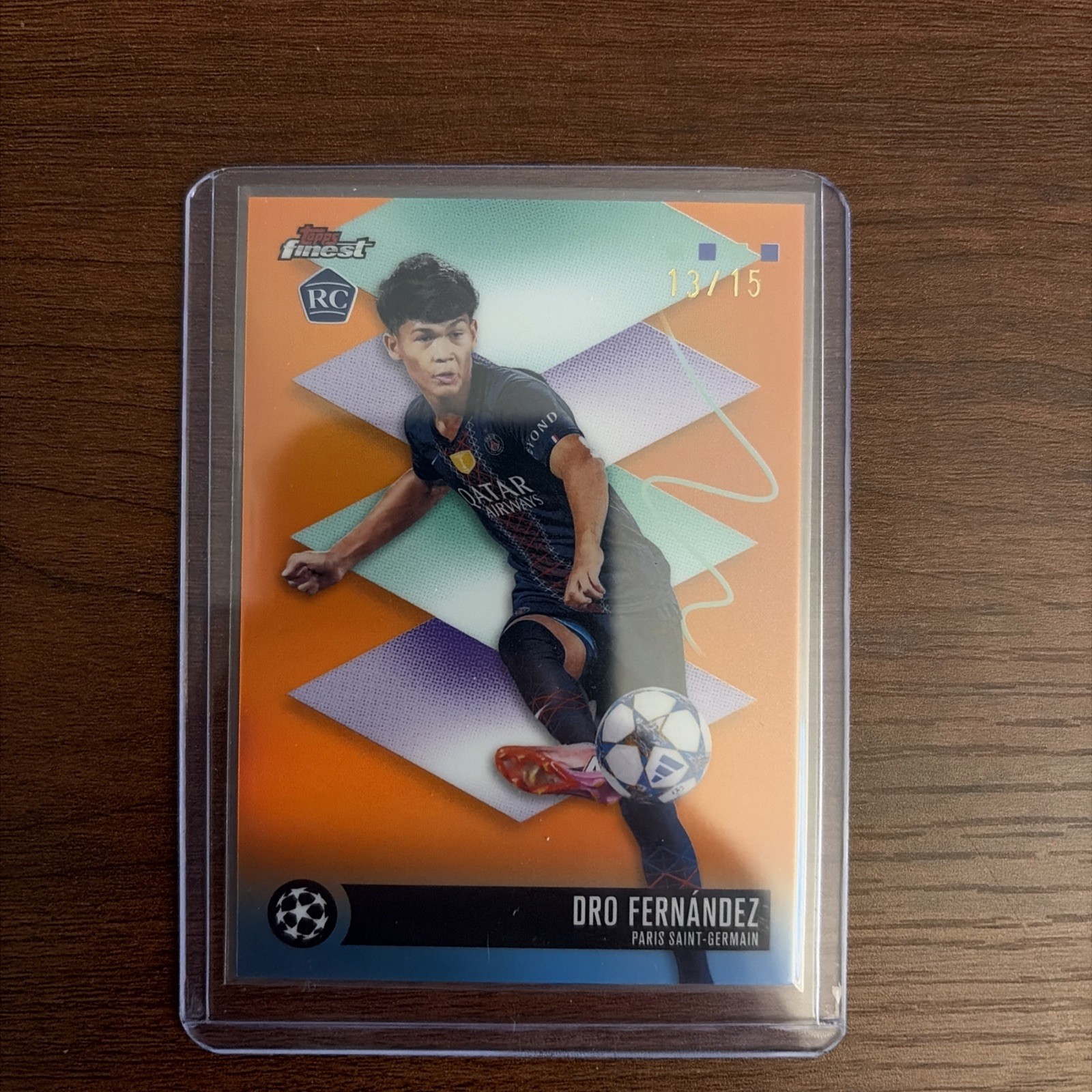 Dro Fernandez 2025-26 Topps Finest UCC ORANGE RC /15 PSG ROOKIE