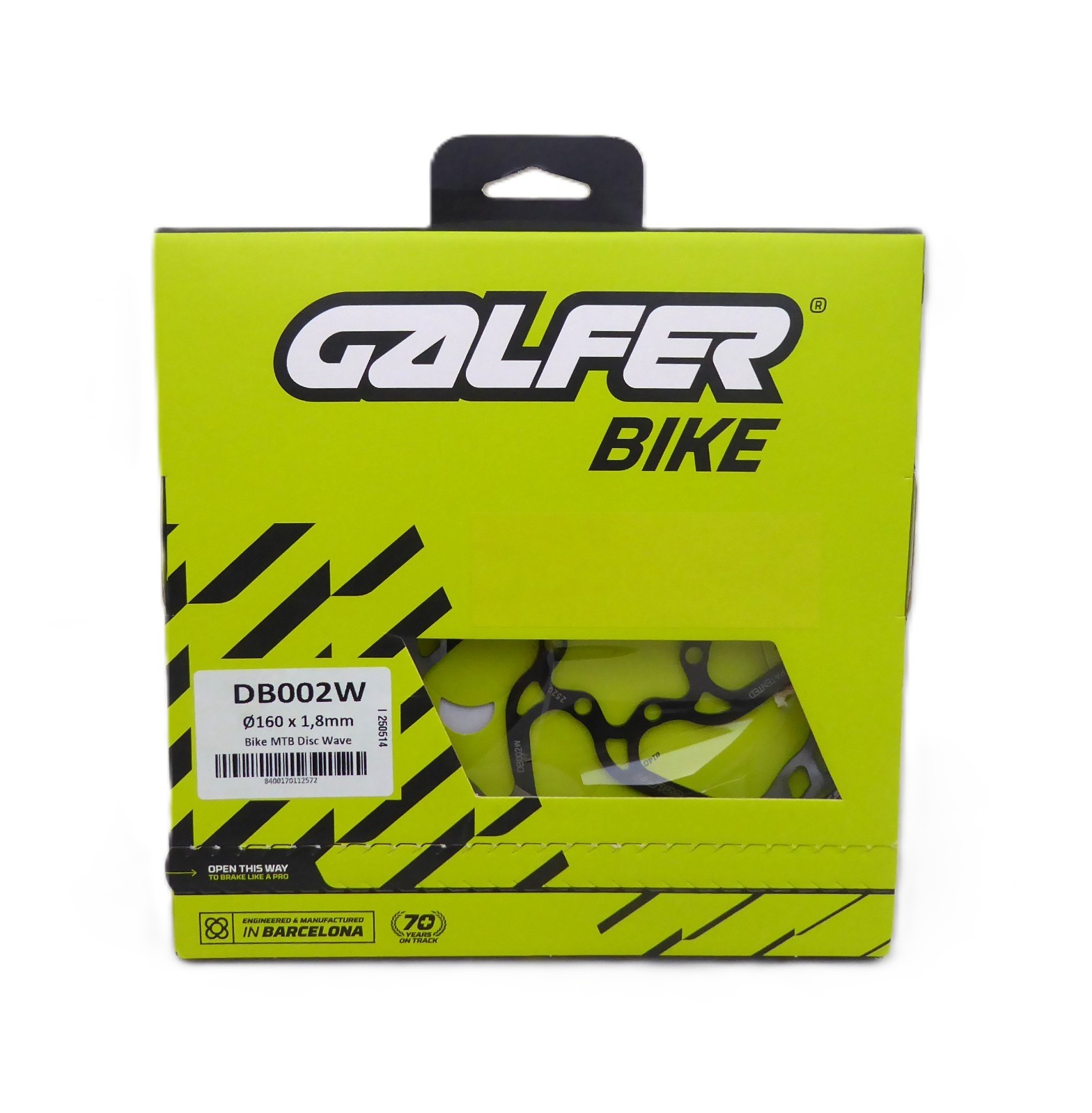 Galfer 160mm Wave MTB Disc Brake Rotor - 6-Bolt, Carbon Stainless Steel