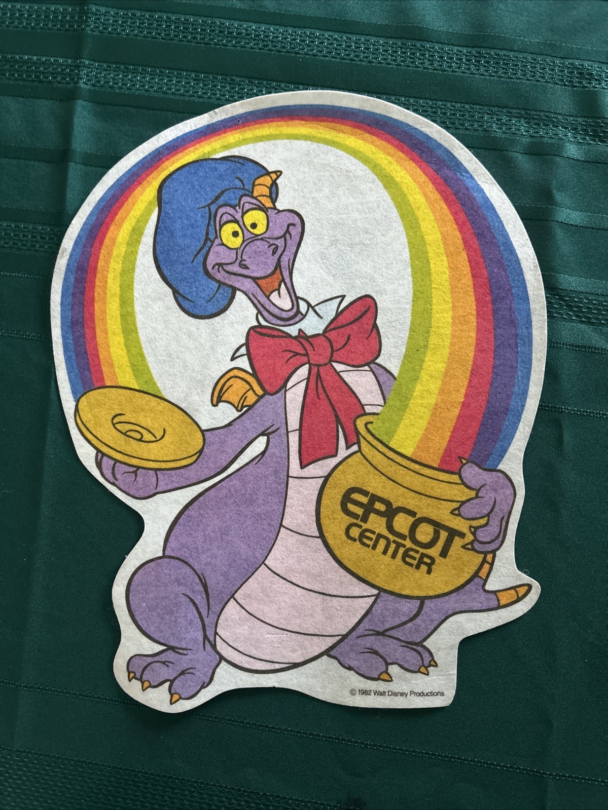 VTG Figment 1982 Walt Disney World Theme Parks EPCOT Center Felt Pennant