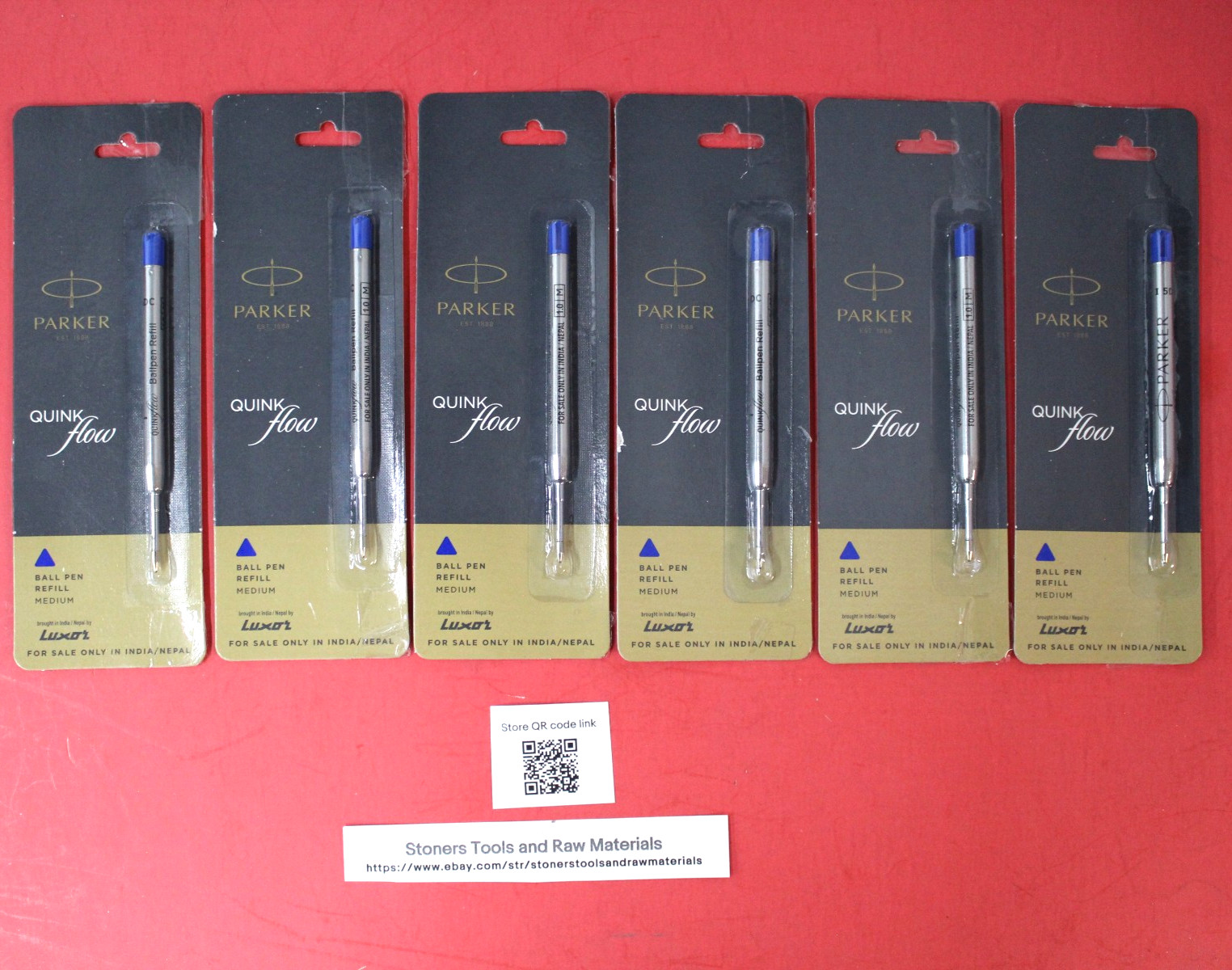 6 X Parker Quink Flow Ball Point Pen BP Refill Refills Blue Ink Medium Nib New 6 X Parker Quink Flow Ball Point Pen BP Refill Refills Blue Ink Medium Nib New