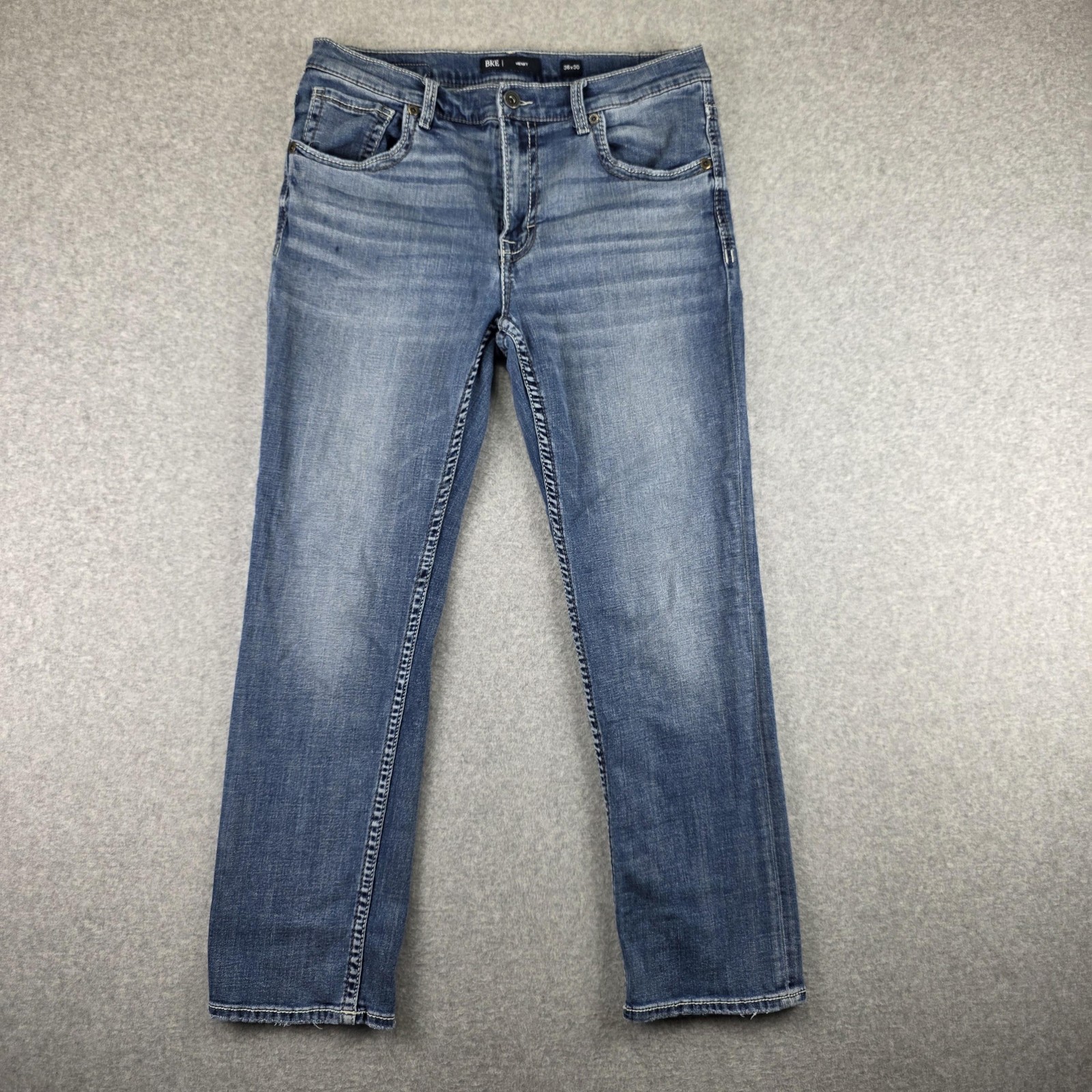 BKE Henry Jeans Mens 36x30 Blue Medium Wash Straight Leg Stretch Denim