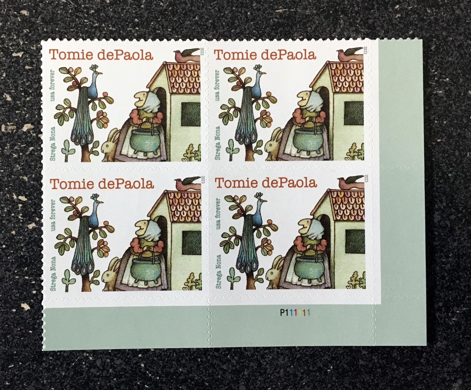 2023USA #5797 Forever Tomie dePaola - Plate Block of 4  mint