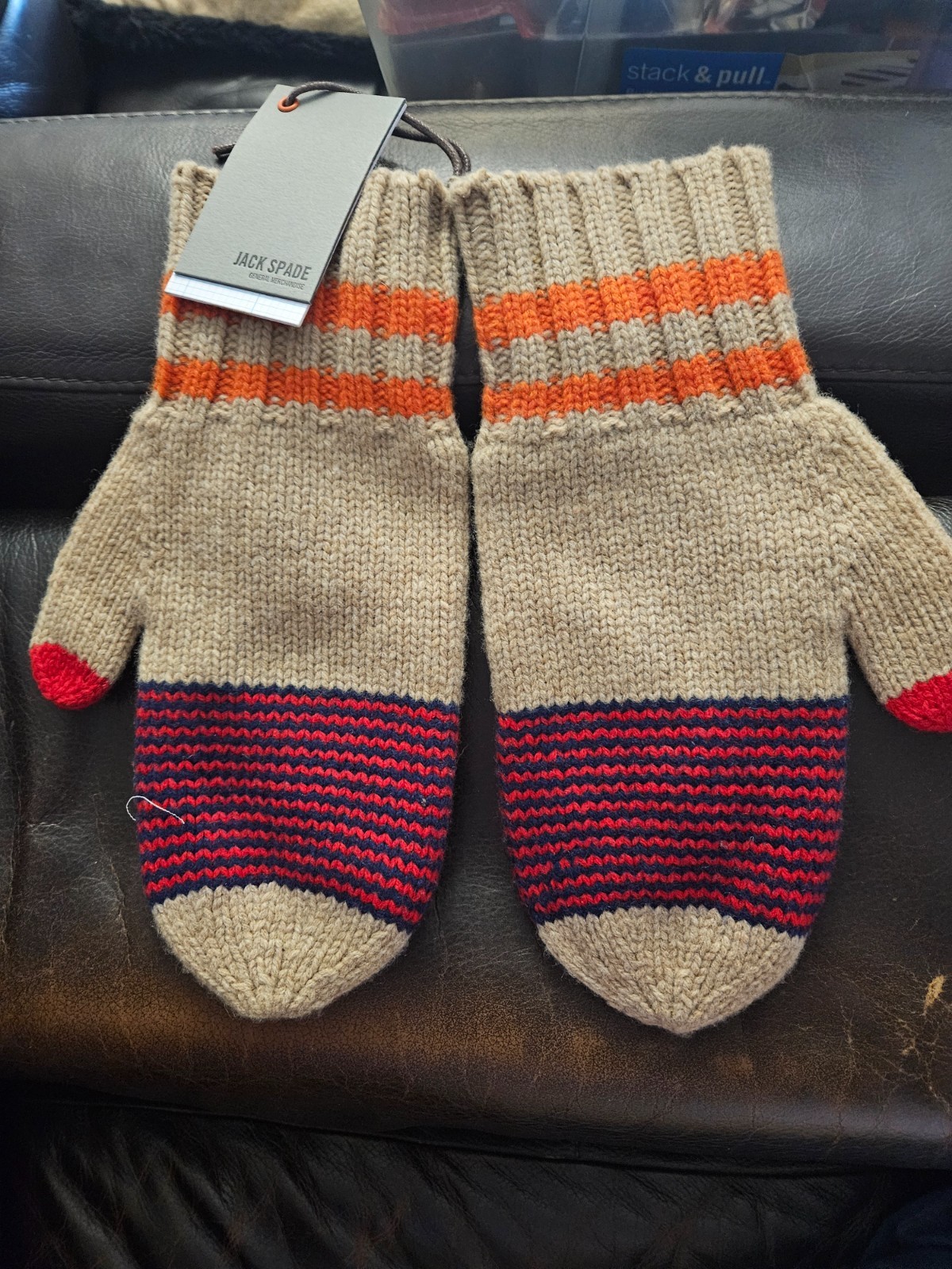Jack Spade Men\'s wool mittens high end classic New with tags unworn warm Jack Spade Men\'s wool mittens high end classic New with tags unworn warm