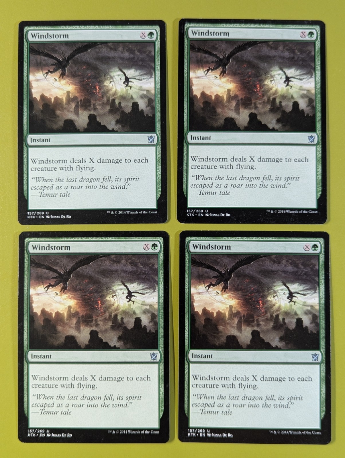 Windstorm x4 Khans of Tarkir 4x Playset Magic the Gathering MTG Windstorm x4 Khans of Tarkir 4x Playset Magic the Gathering MTG