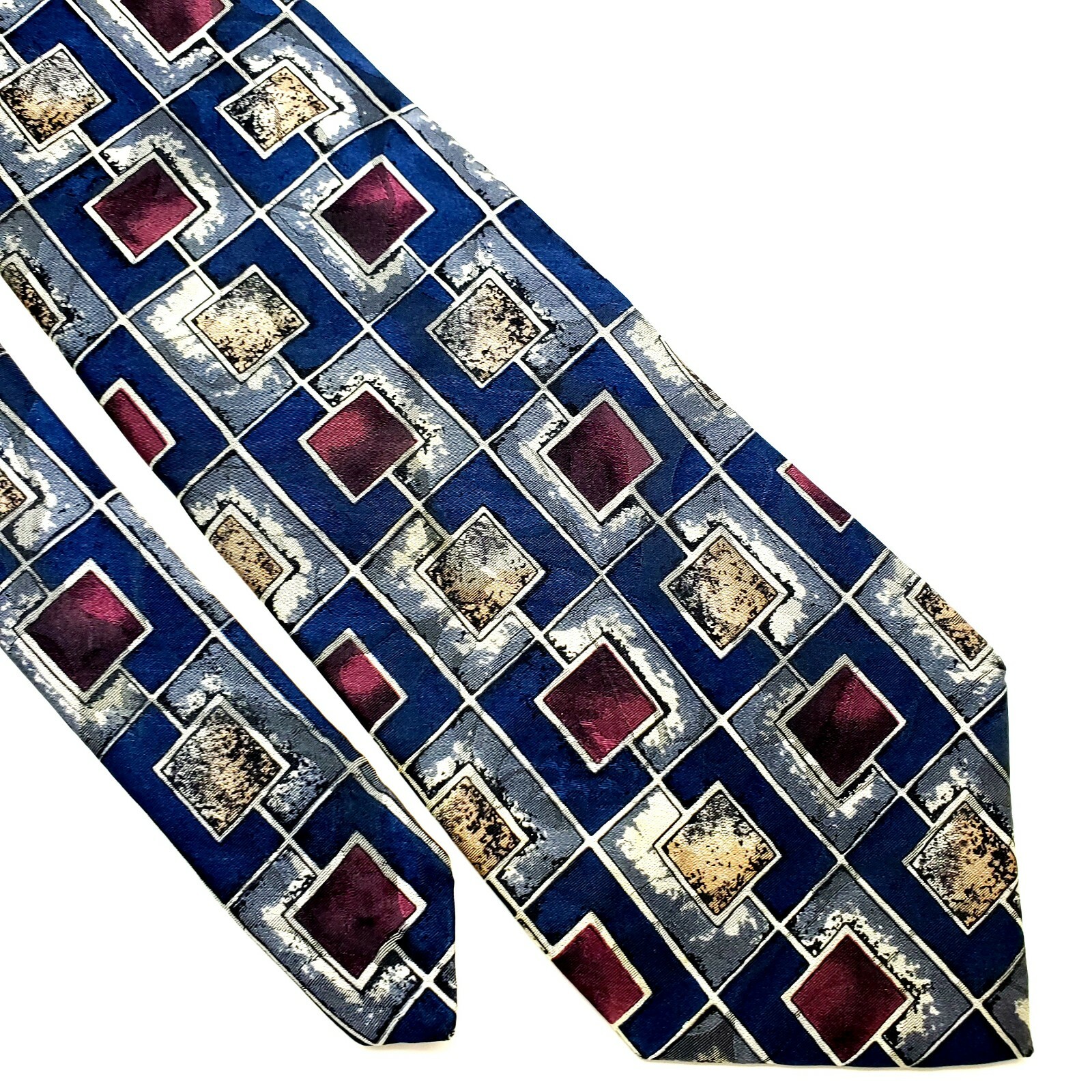 Robert Talbot Studio Silk Tie Blue Geometric Print Classic Robert Talbot Studio Silk Tie Blue Geometric Print Classic