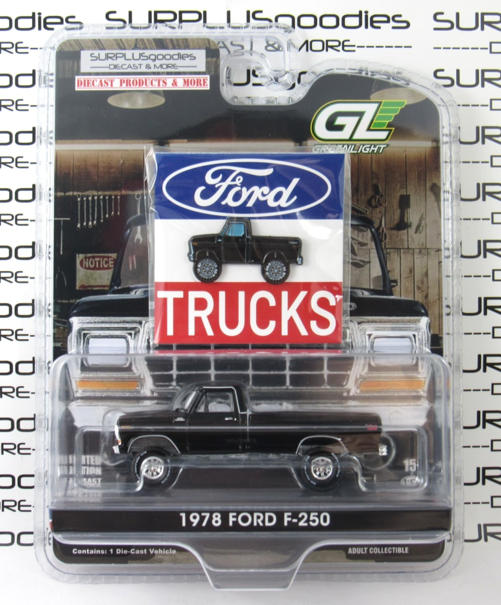 2026 Greenlight 1:64 Exclusive: Black LIFTED 1978 FORD F-250 F250 Pickup w/Pin