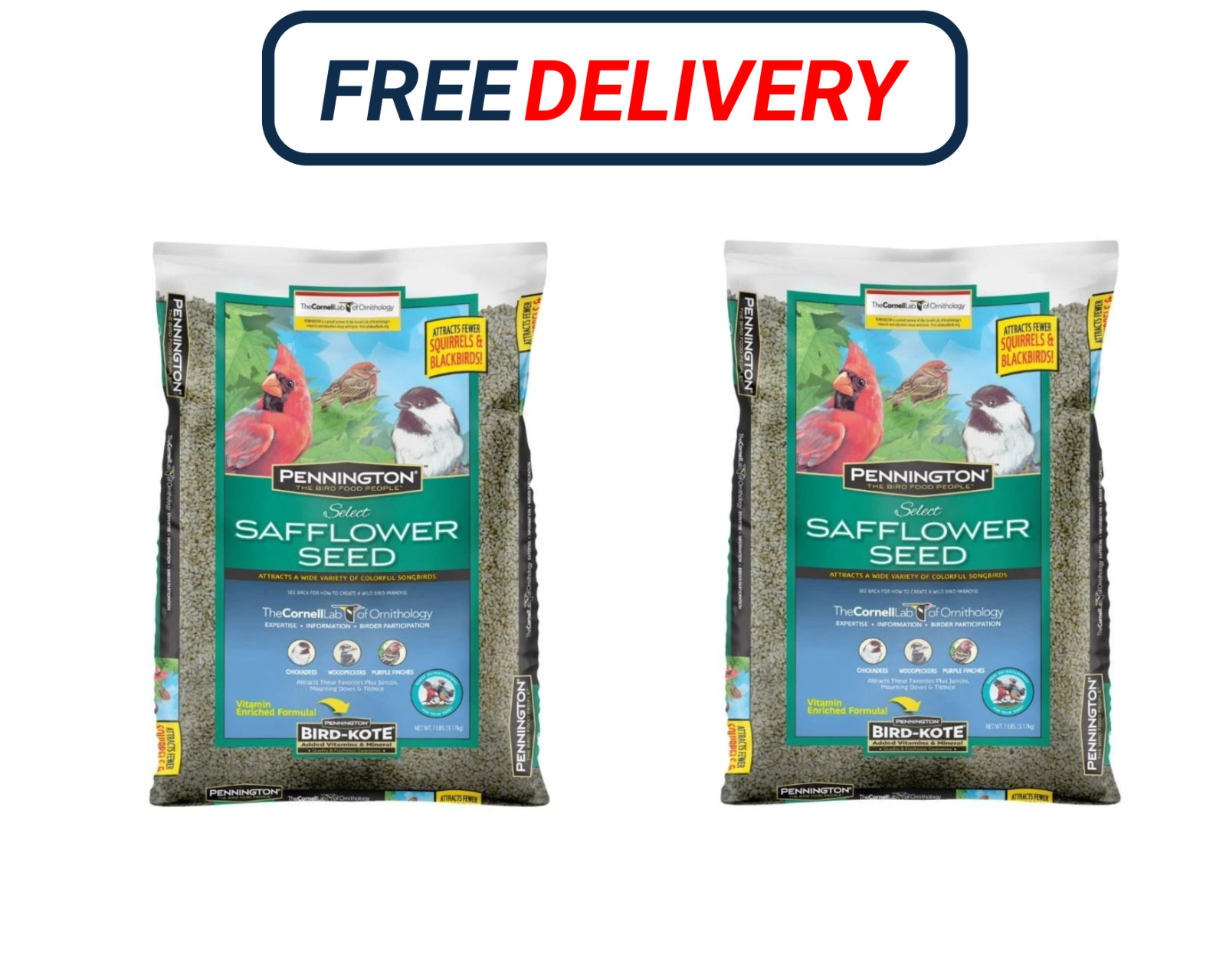2 Pack-Pennington Recipe Selects Safflower Seed Wild Bird Feed and Seed,7 lb x 2