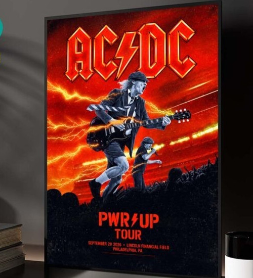 AC DC PWR UP Philadelphia PA September 29 2026 Tour Poster
