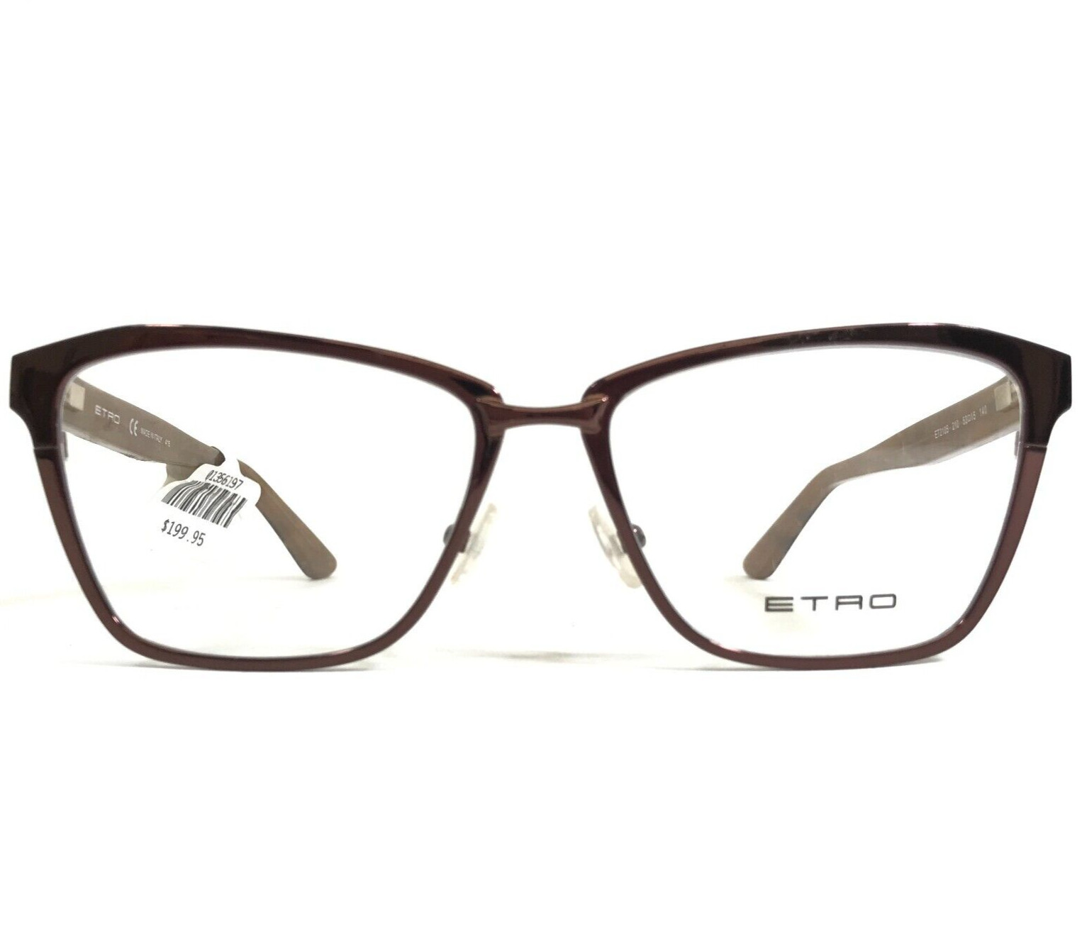 Etro Eyeglasses Frames ET2105 210 Brown Cat Eye Paisley Full Rim 53-15-140