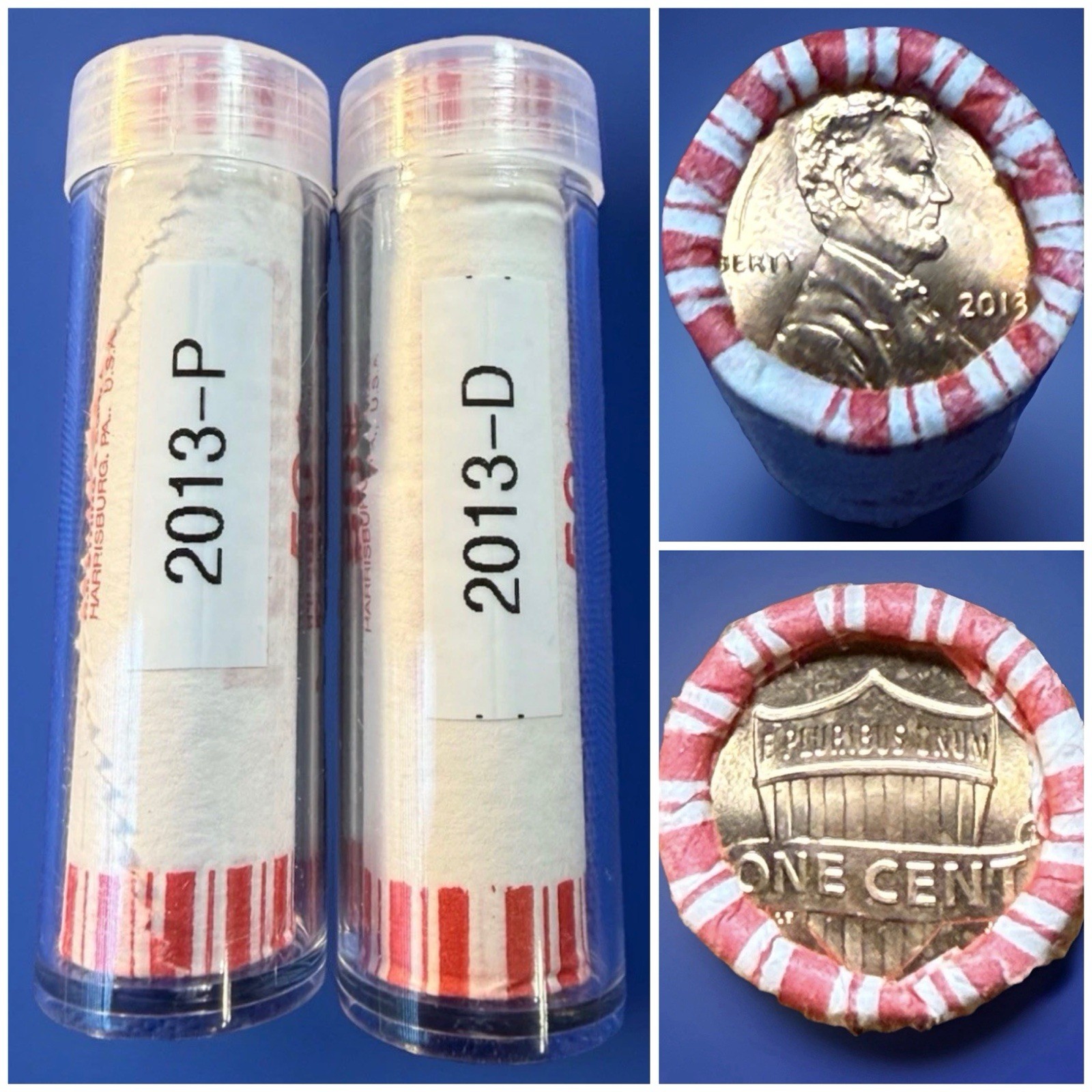 2013-P&D Lincoln Shield Cent Rolls. Fed Wrapped BU OBW Sealed In Tubes