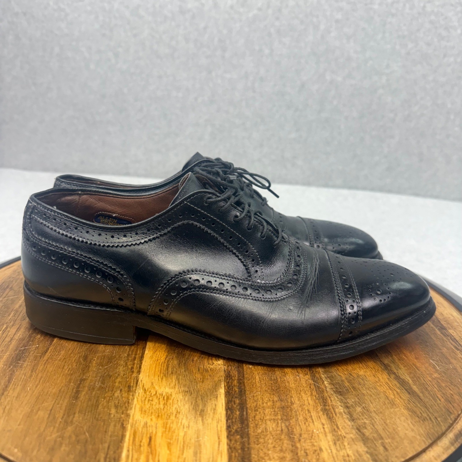 Allen Edmonds Strand Black Leather Brogue Cap Toe Oxford Shoes Mens 6.5 E WIDE Allen Edmonds Strand Black Leather Brogue Cap Toe Oxford Shoes Mens 6.5 E WIDE