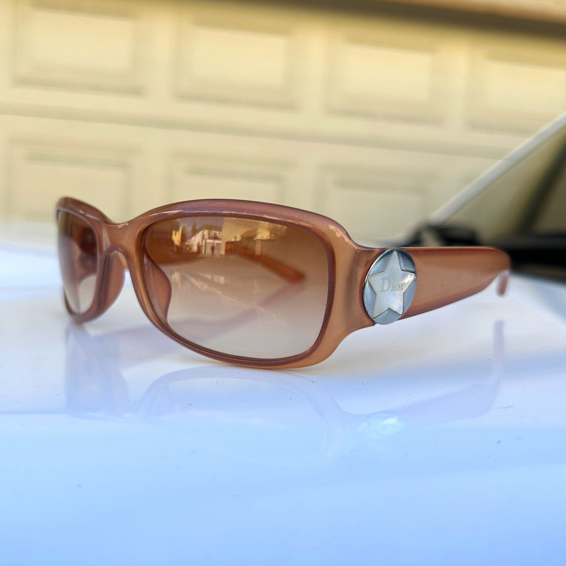 Christian Dior Dior Starshine 2 Women’s Rectangle Pink Frame Brown Gradient UV