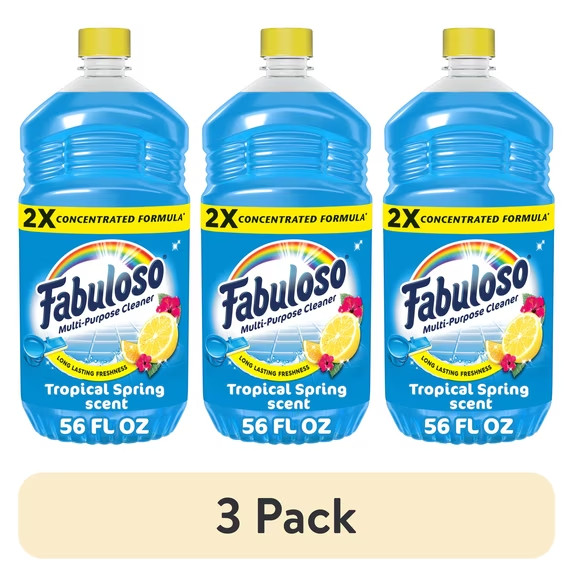 (3 pack) Fabuloso 2X Multi-Purpose Cleaner, No Rinse Floor Cleaner, Tropical Spr (3 pack) Fabuloso 2X Multi-Purpose Cleaner, No Rinse Floor Cleaner, Tropical Spr