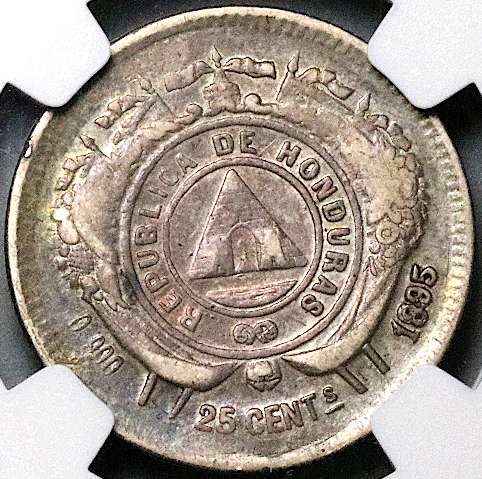 1895 NGC XF 45 Honduras 25 Centavos Standing Liberty 12k Coin POP 2/1 (24071401C