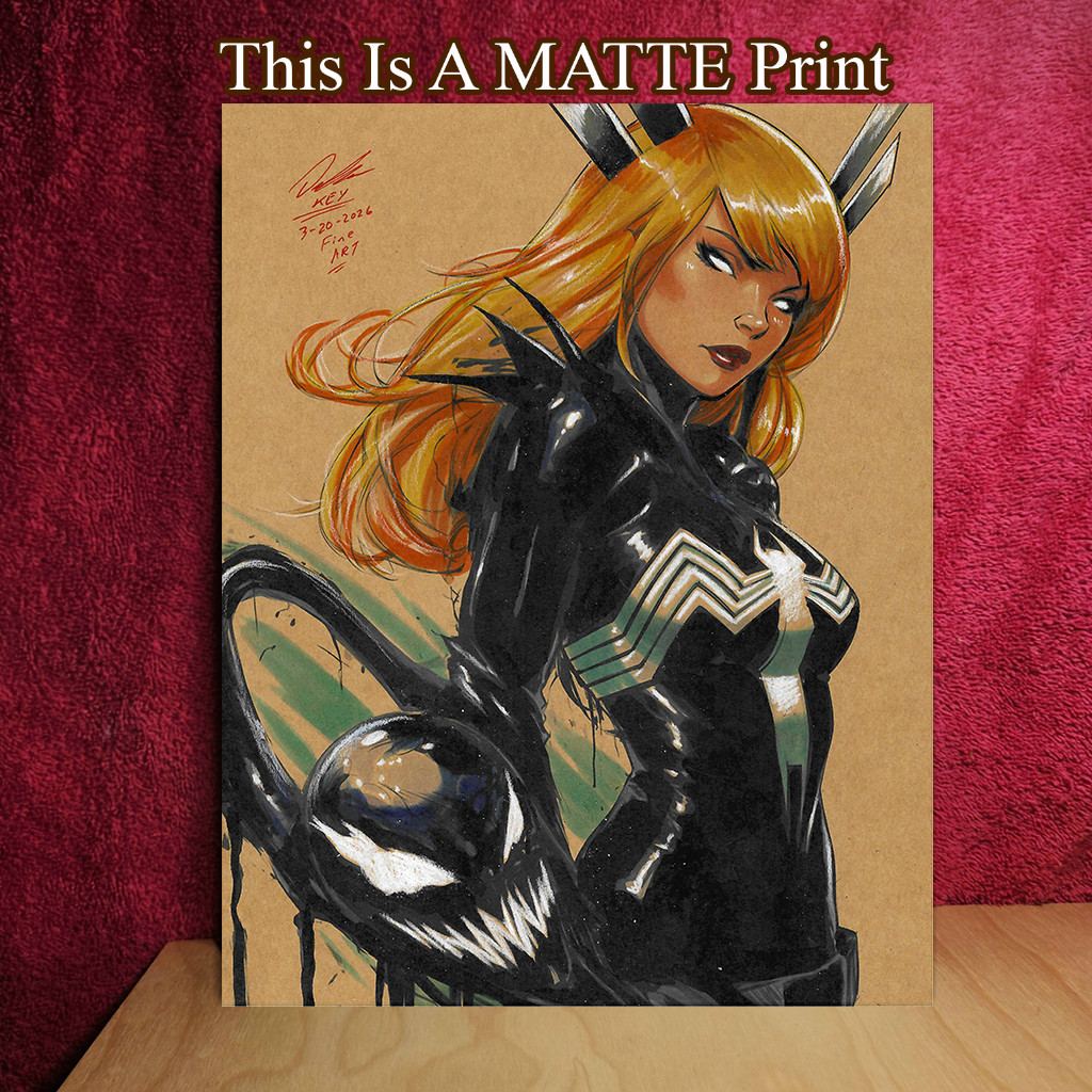 Magik x Venom Color Illustration Mixed Media Fine Art Print 8.5x11 - Keyeske
