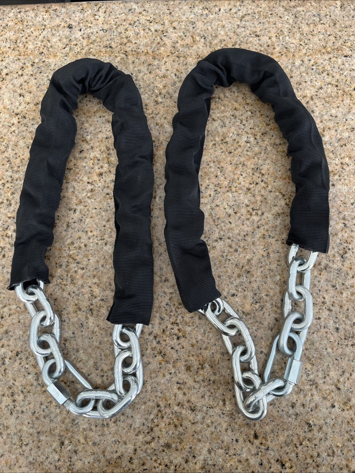 Pair Of 20” Steel Chains With Sleeves For Rogue Titan Fitness Barbell Rack