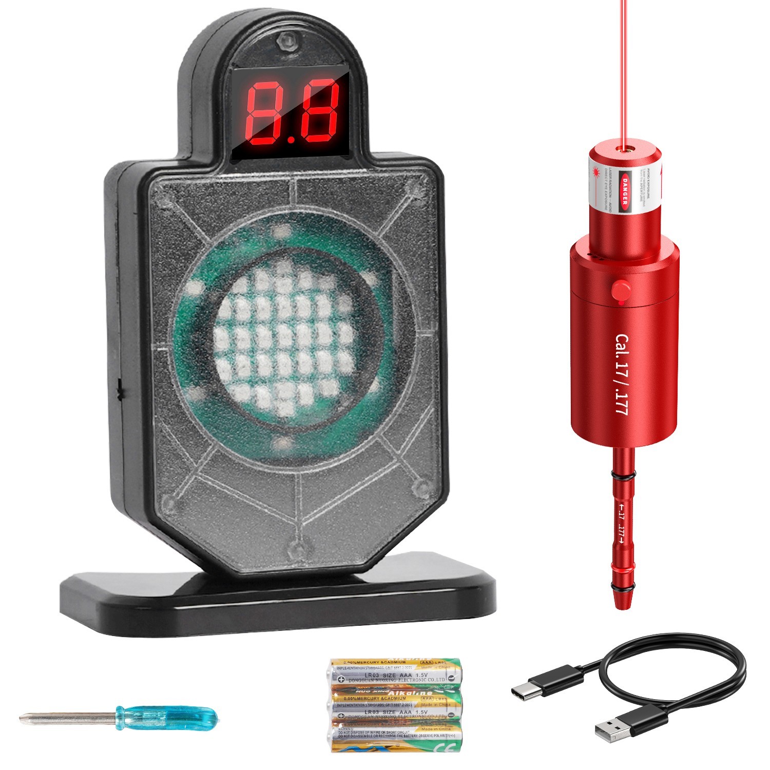 Dry Fire Laser Trainer Kit with Electronic Target, Vibration Activated, Indoor