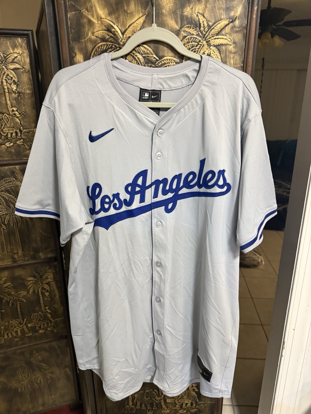 Los Angeles Dodgers Nike Authentic Collection Grey Road Jersey Size 48