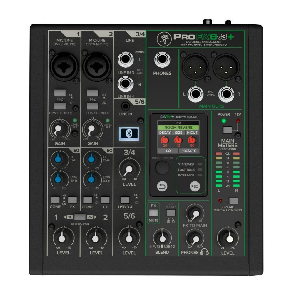 Mackie ProFX6v3+ Used 6-Channel Bluetooth Analog Mixer w/ Enhanced FX