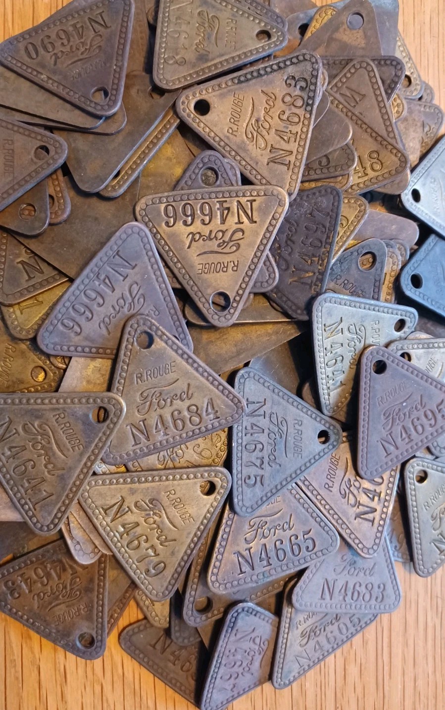 Vintage Ford Rouge Plant Tool Check Tag - N prefix - 150 available