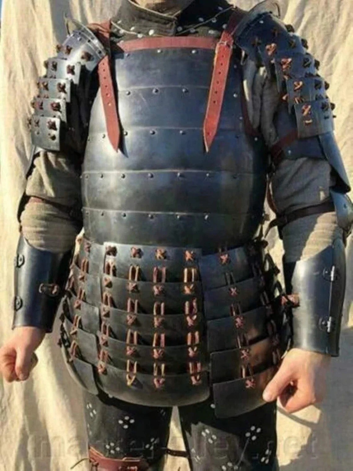 Medieval Handmade 18 gauge Knight Japanese Samurai Half Body Armor