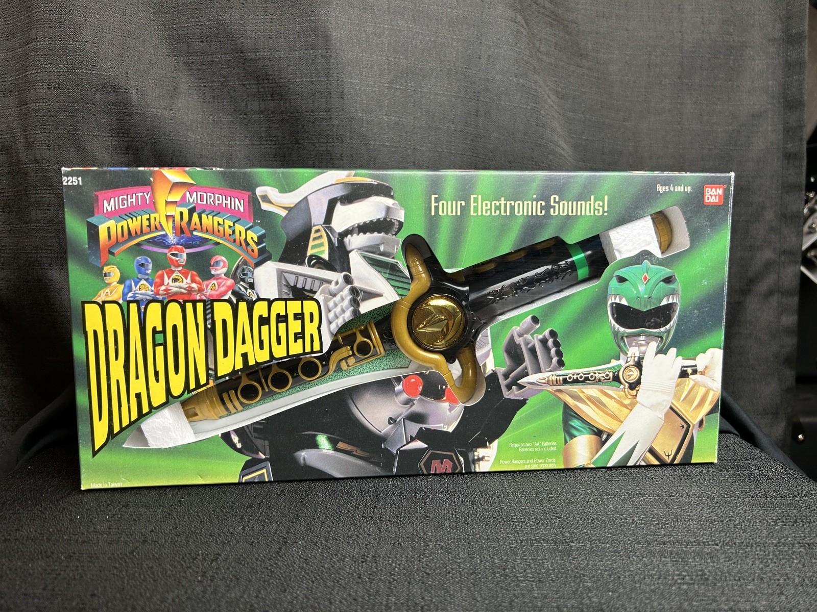 Vintage 1994 Bandai Power Rangers Dragon Dagger #2251 Green Ranger WORKS