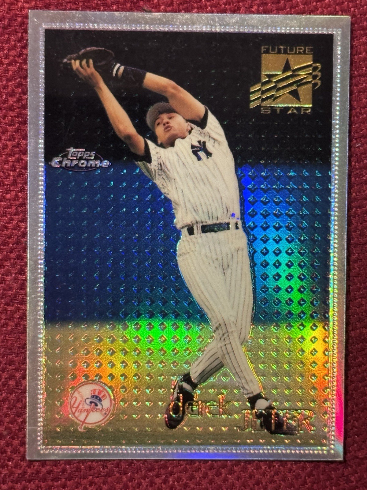 DEREK JETER : 1996 Topps Chrome REFRACTOR 1st Year : Yankees : Great Centering DEREK JETER : 1996 Topps Chrome REFRACTOR 1st Year : Yankees : Great Centering