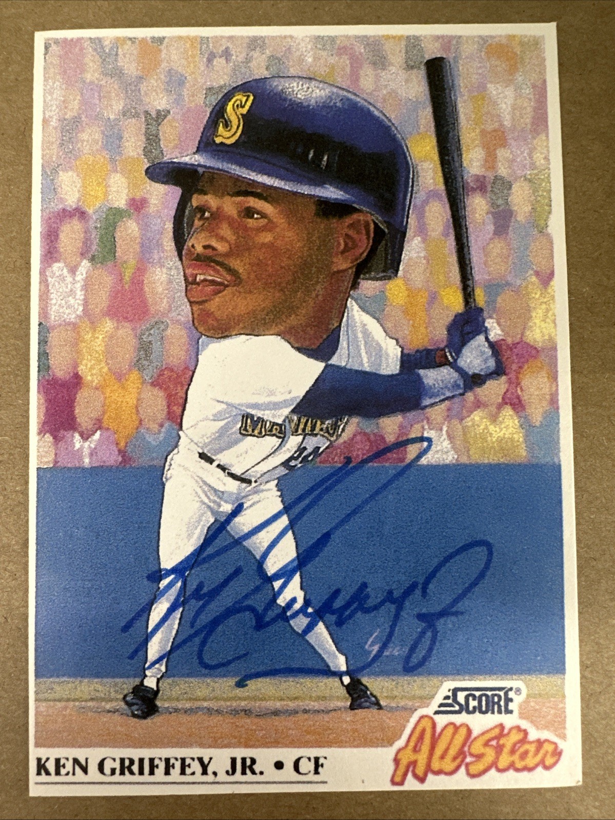 1991 All-Star Big Head Jumbo Ken Griffey Jr. Auto Jumbo Card W/ COA - TCCCX 2
