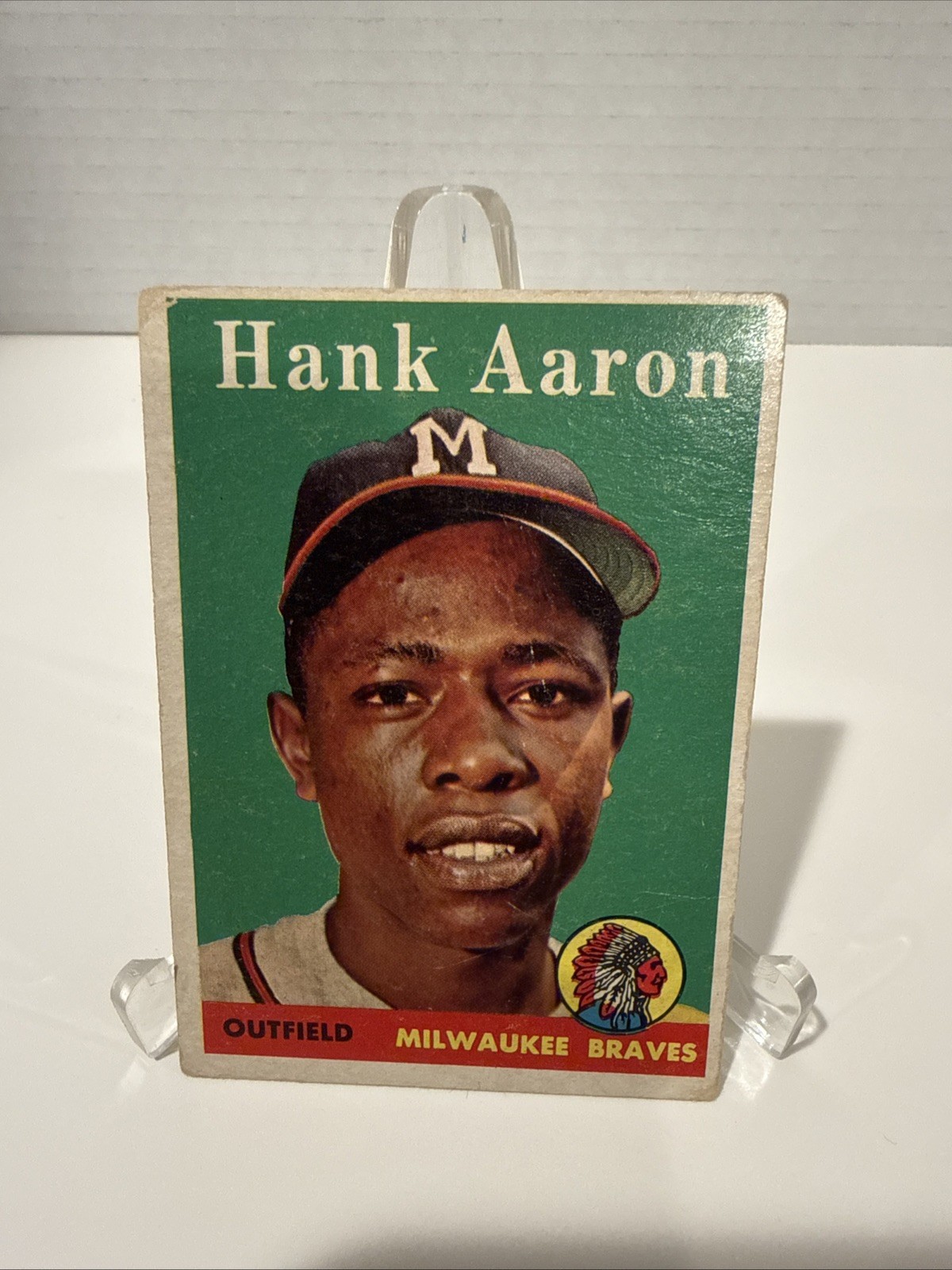 1958 Topps Hank Aaron #30 Player Name in White GD/VG Back Wrinkle Crease