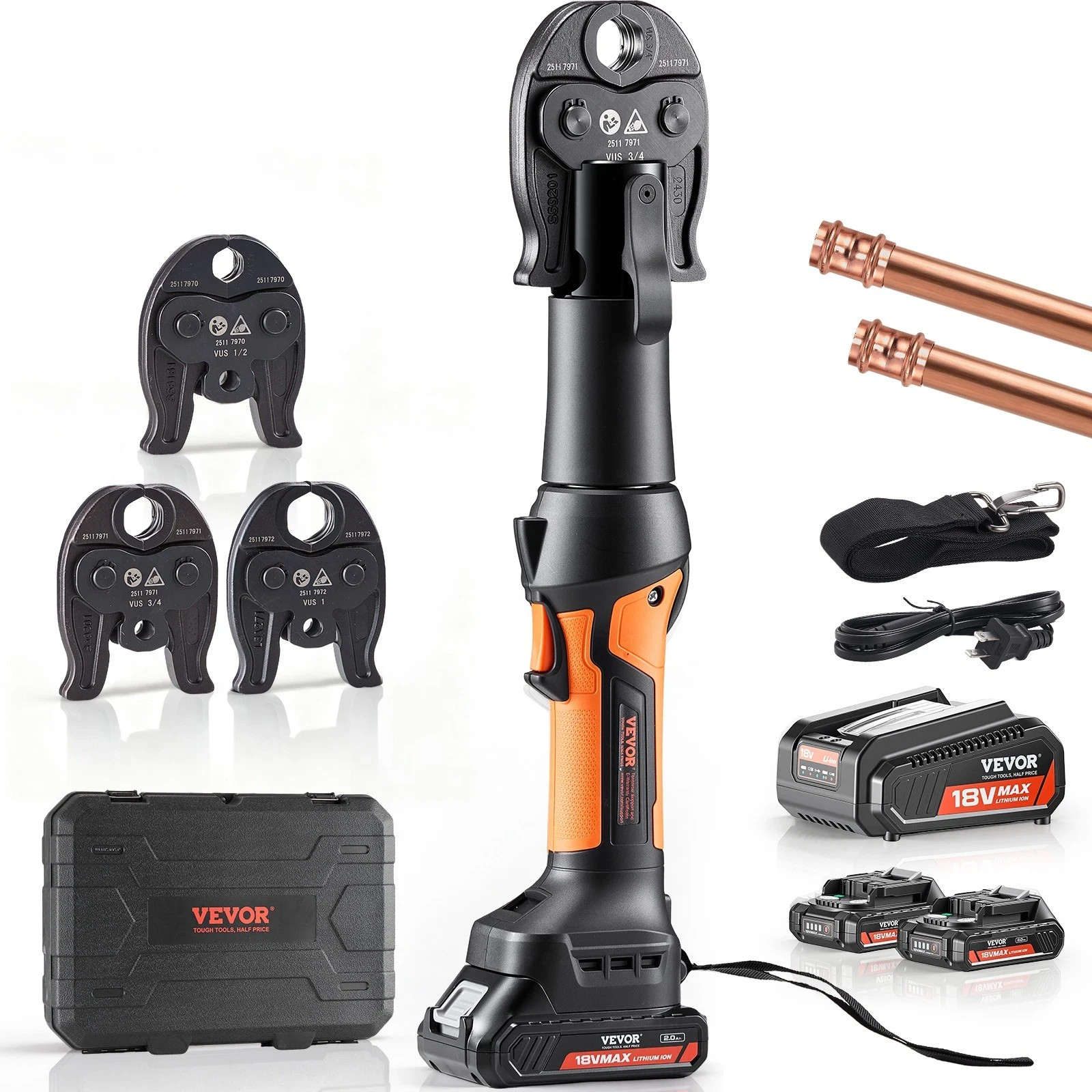 VEVOR Press Tool 18V Electric Pipe Crimping Tool for 1/2\