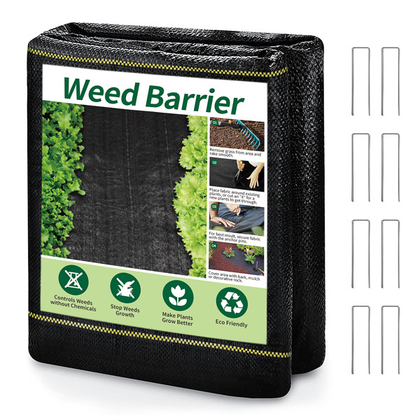 3.2 oz Heavy Duty Weed Barrier Landscape Fabric Garden Block Gardening Cover Mat